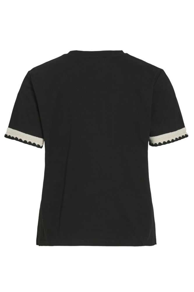 VINAJRA O-NECK S/S SHORT T-SHIRT 14105437 BLACK BEAUTY/BIRCH